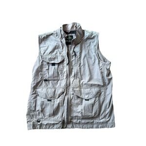 Red Head Mens Fishing Utility Safari Multi Pocket Rip Stop Vest Sz Large Brown